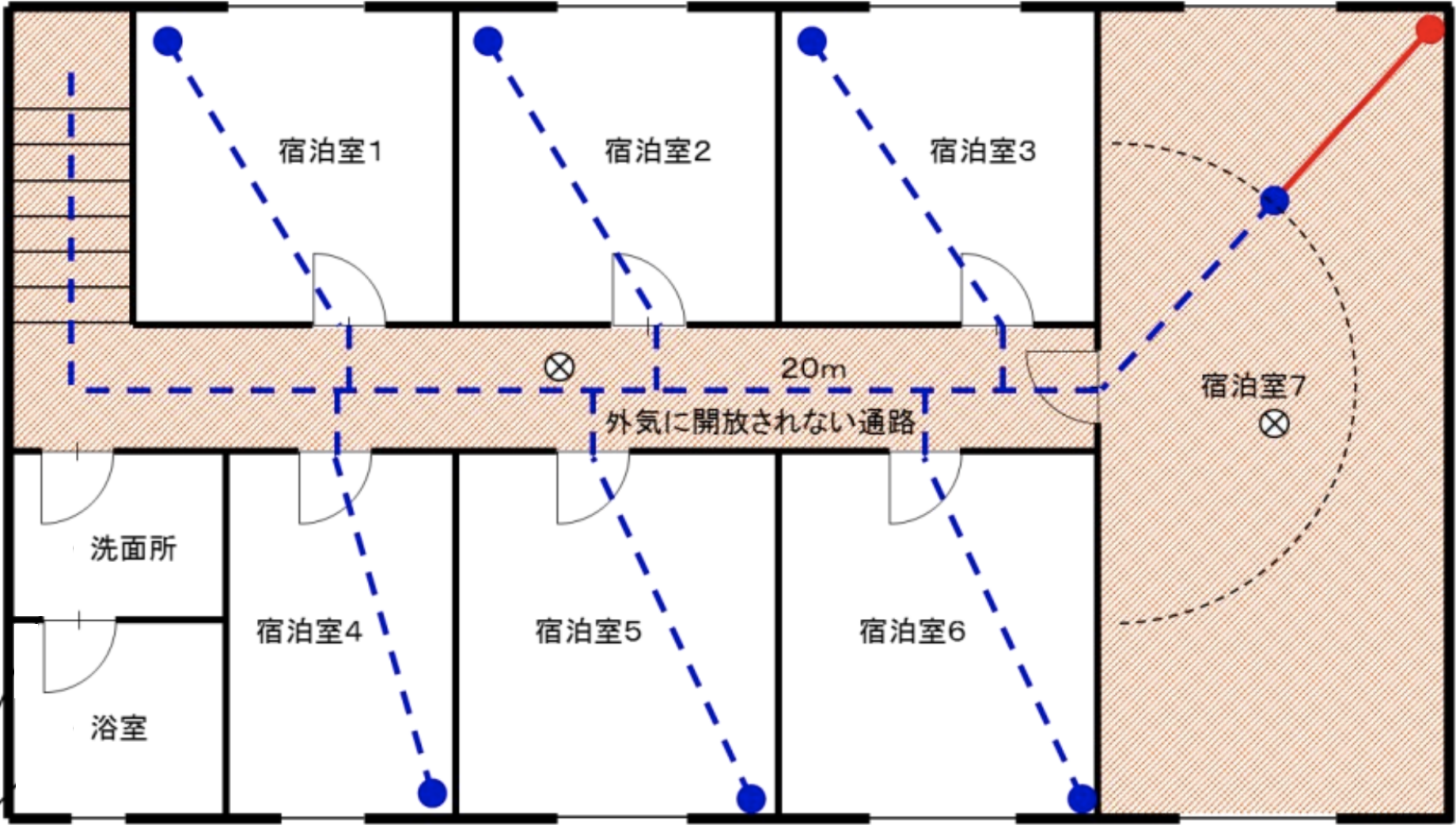 非常用照明器具の設置例